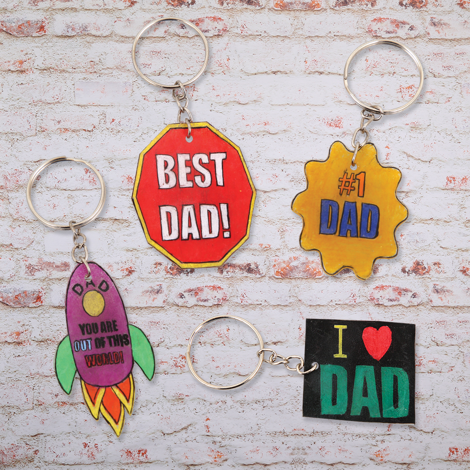 DAD Shrink Plastic Keyrings CleverPatch CleverPatch Art & Craft