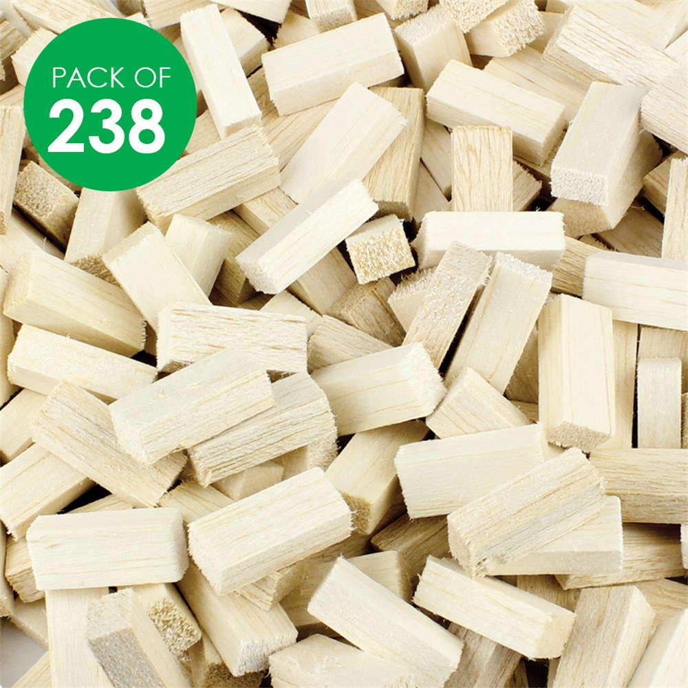 Balsa Wood Bricks Pack of 238 Wood CleverPatch Art & Craft Supplies