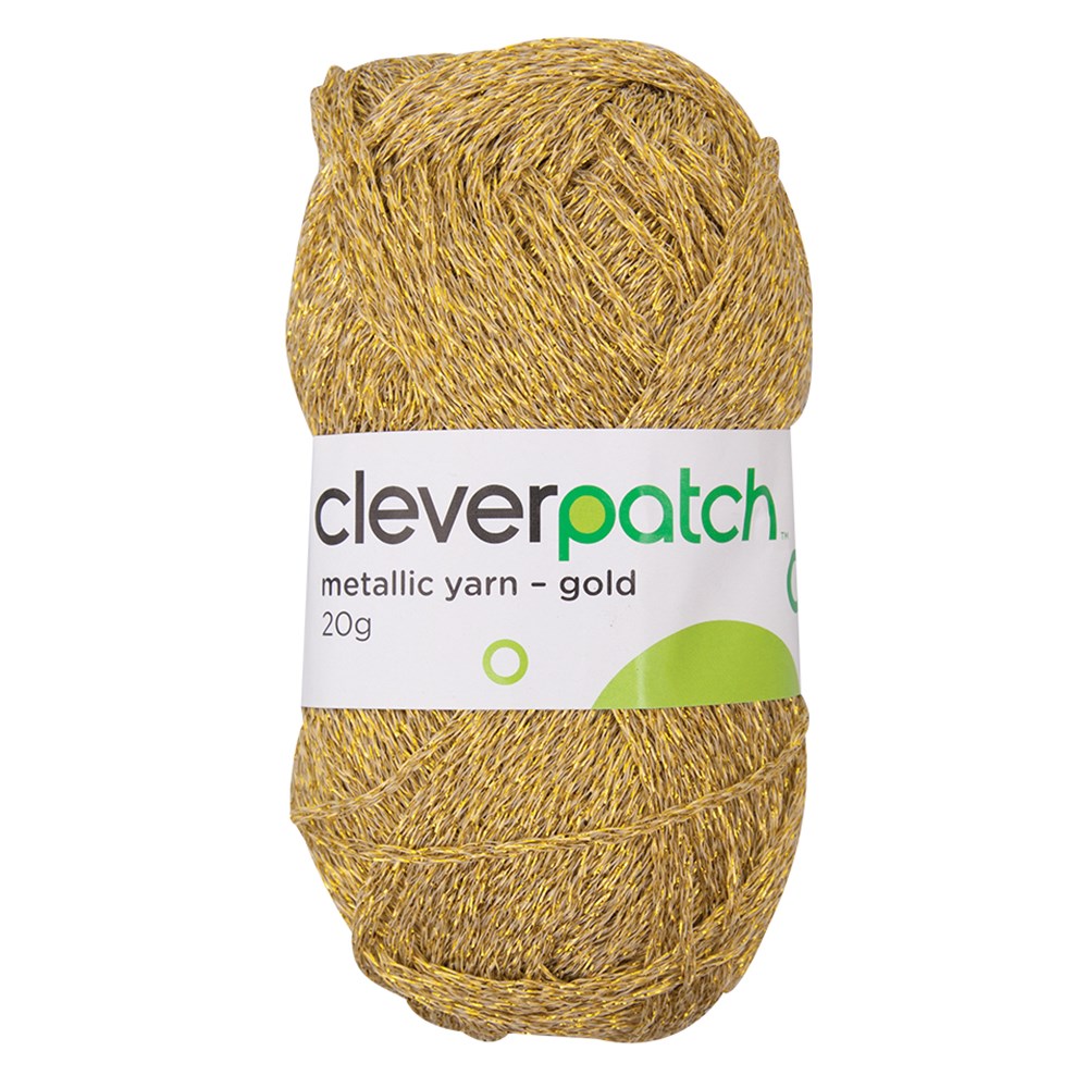Metallic Yarn Gold 20g Collage & Craft CleverPatch Art