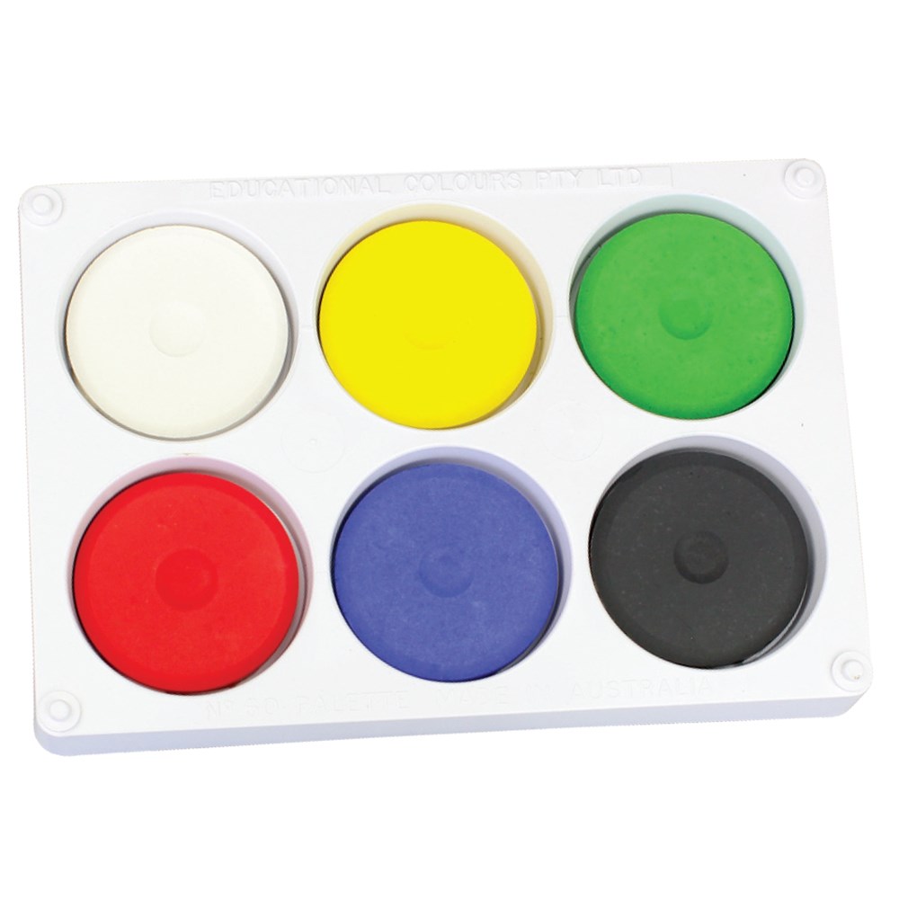 Tempera Paint Palette Set 6 Well Watercolour Paint CleverPatch