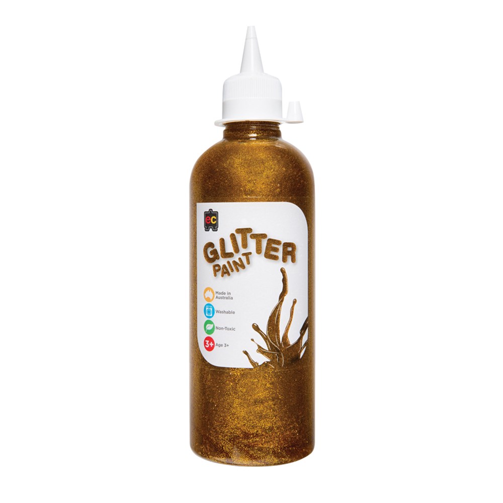 EC Glitter Paint Gold 500ml Paint, Dye & Ink CleverPatch Art