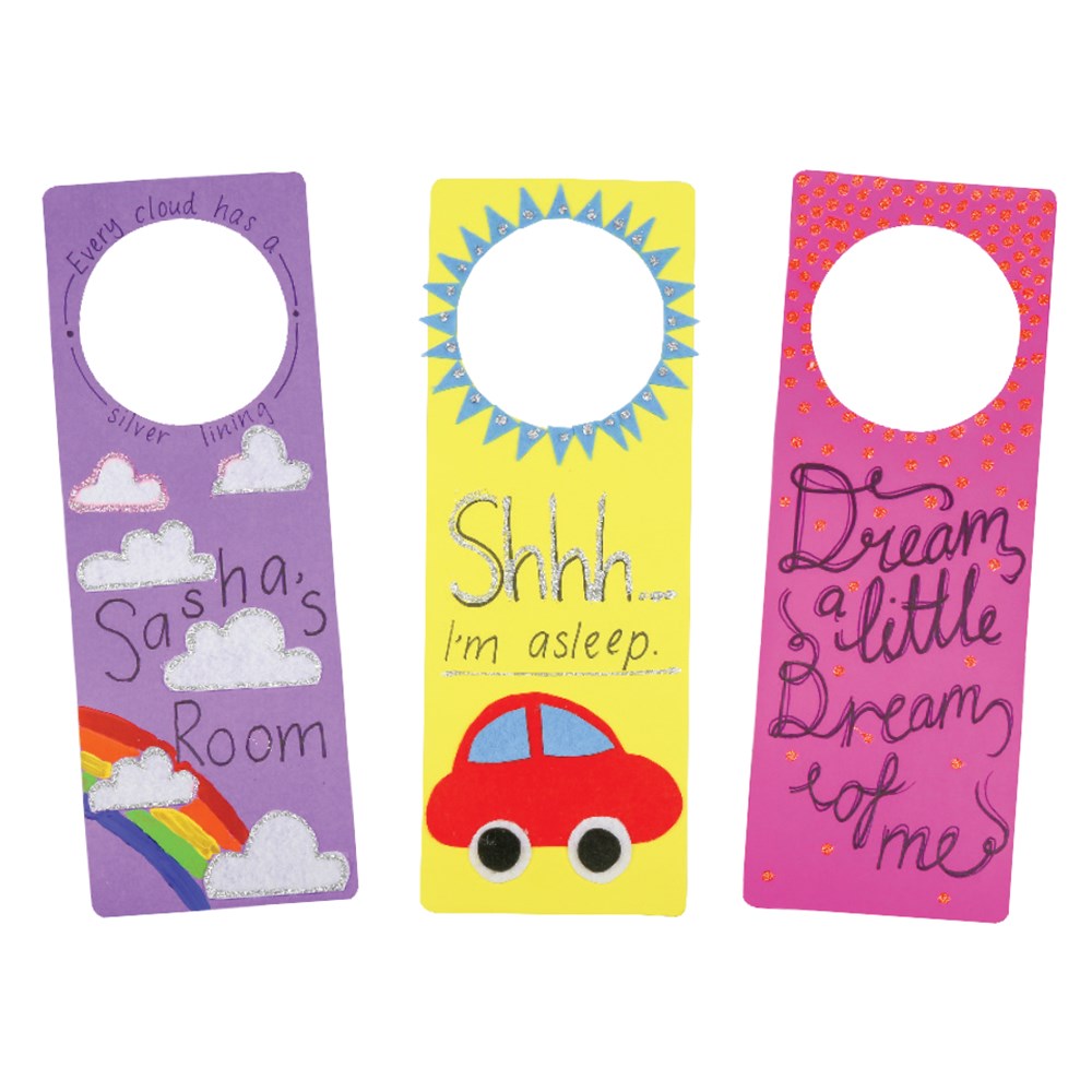 Cardboard Door Hangers White Pack of 20 Paper Activities