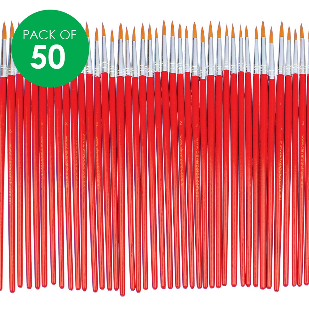 Artist Paint Brushes Assorted Pack of 50 Paint Brushes & Effects