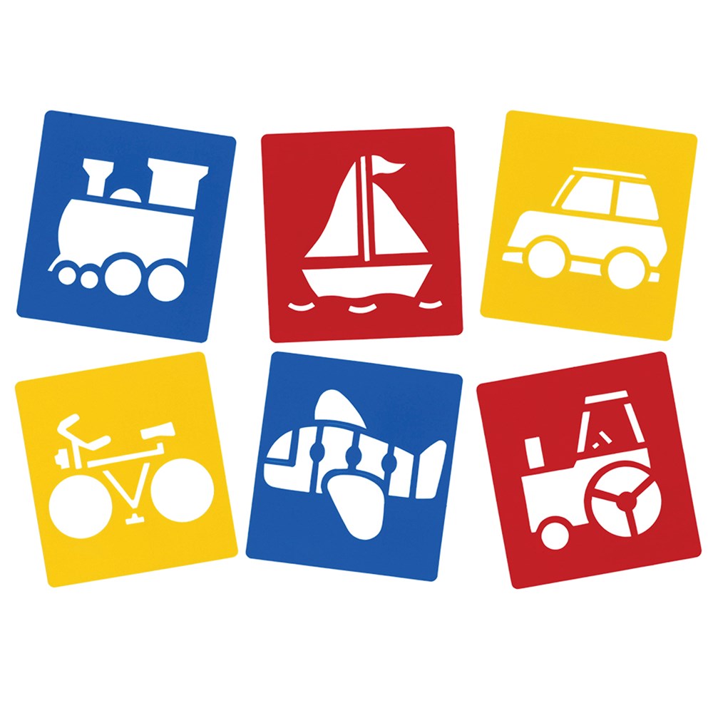 Transport Stencils Pack of 6 Stencils CleverPatch Art & Craft Transport Stencils Pack of 6 Stencils CleverPatch Art & Craft