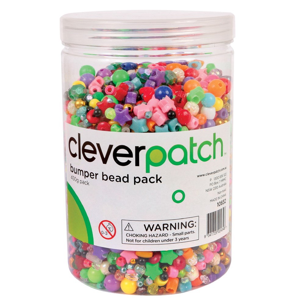 Bumper Bead Pack 450g Pack Beads & Jewellery Making CleverPatch Art & Craft Supplies