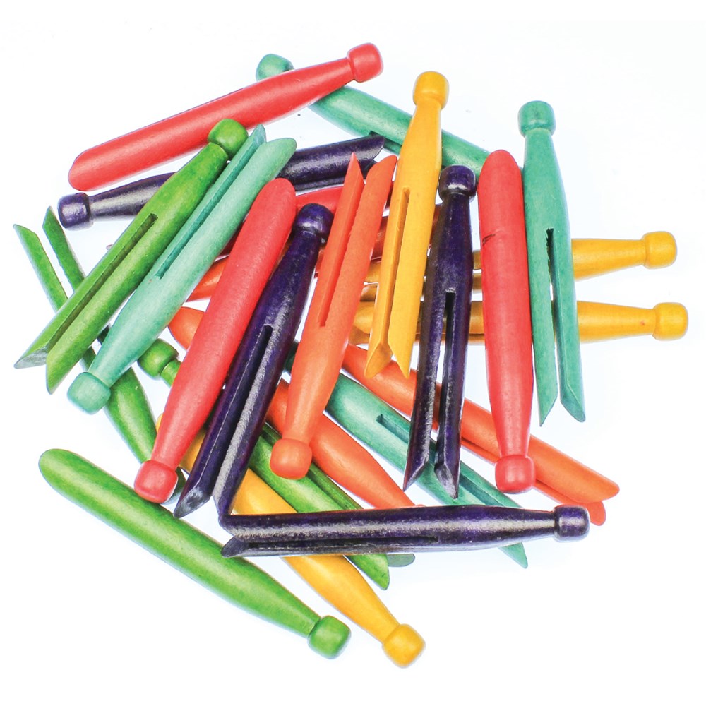 Dolly Pegs Coloured Pack of 24 Pegs CleverPatch Art & Craft