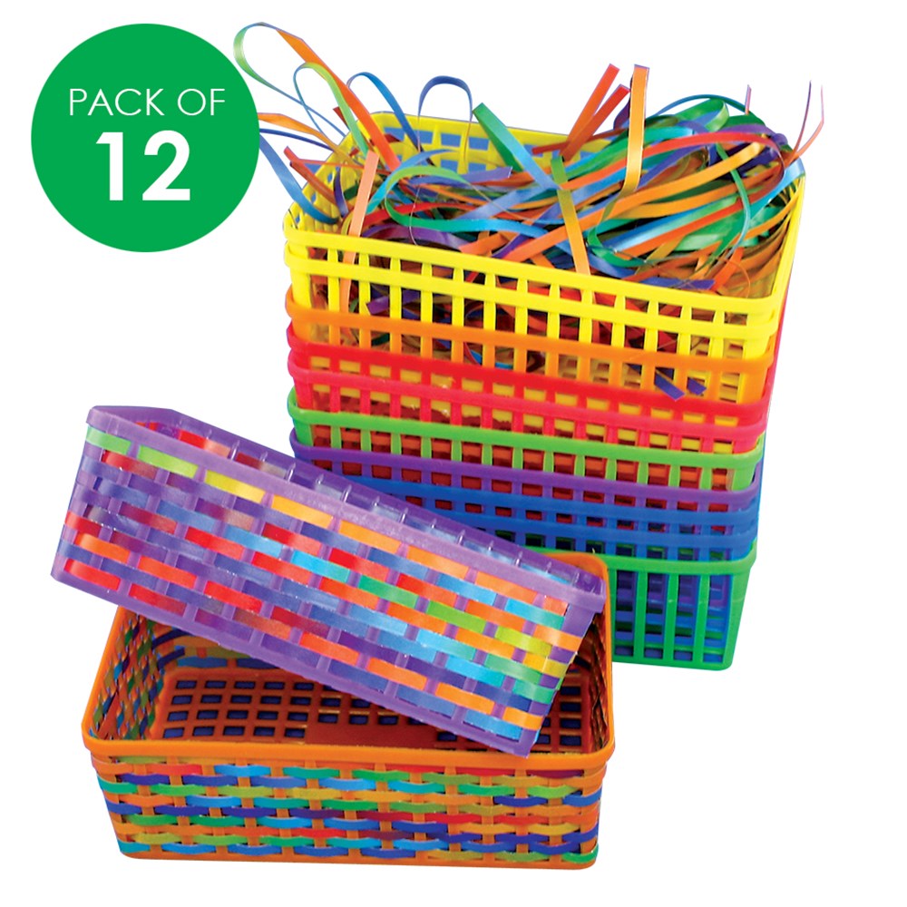 Weaving Baskets & Strips Pack of 12 Bags, Baskets & Gift Boxes