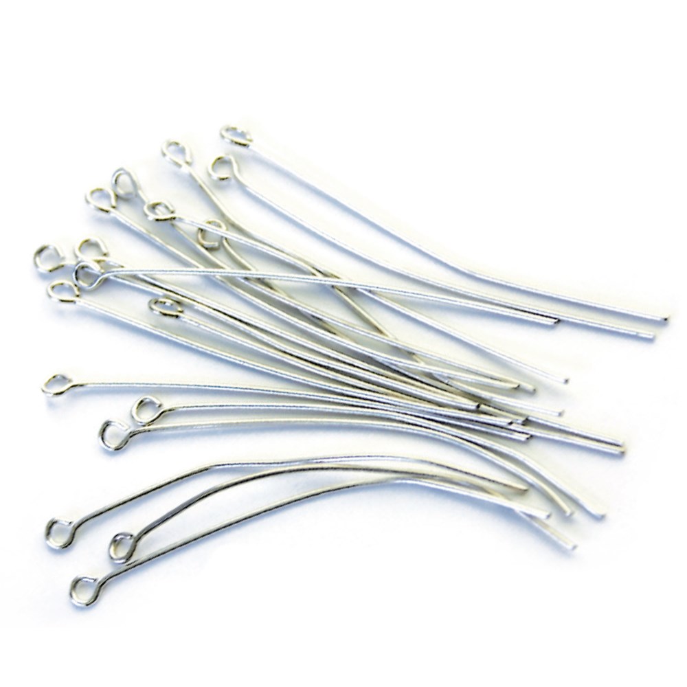 Eye Pins Silver Pack of 45 Beads & Jewellery Making CleverPatch Art & Craft Supplies