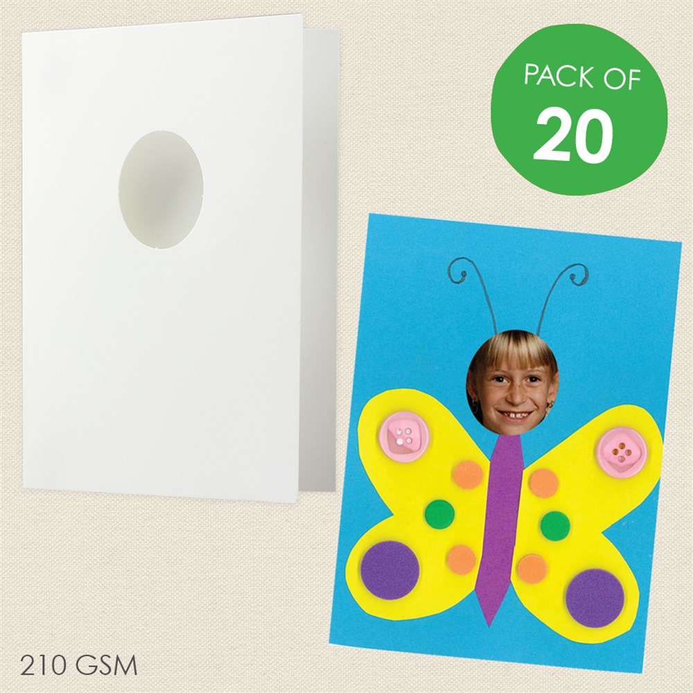 Cardboard Photo Frame Cards White Pack of 20 Card Making