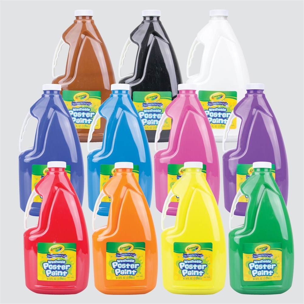 Crayola Washable Poster Paint 2 Litre Set of 11 colours Crayola