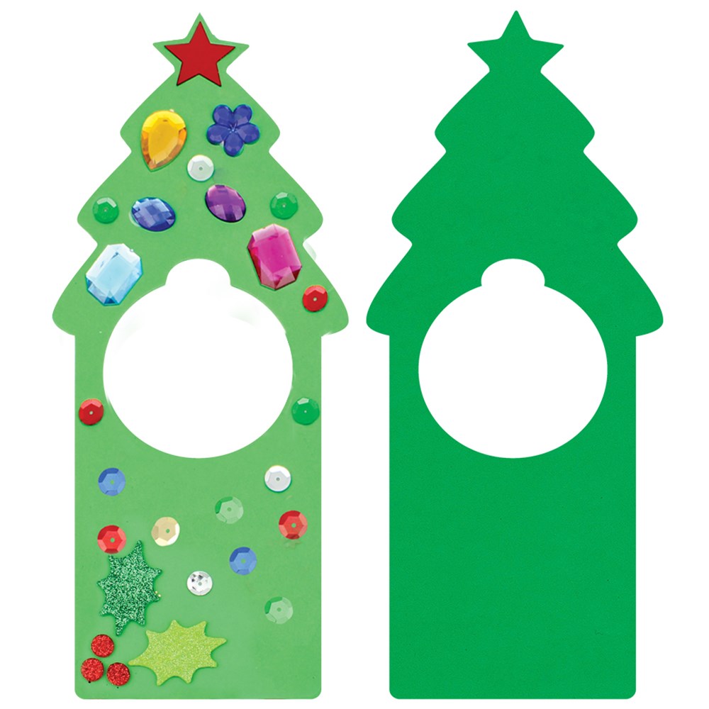 Christmas Tree Foam Door Hangers Pack of 25 Foam CleverPatch