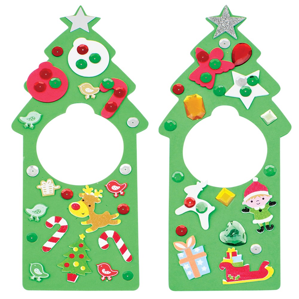 Christmas Tree Foam Door Hangers Pack of 25 Foam CleverPatch