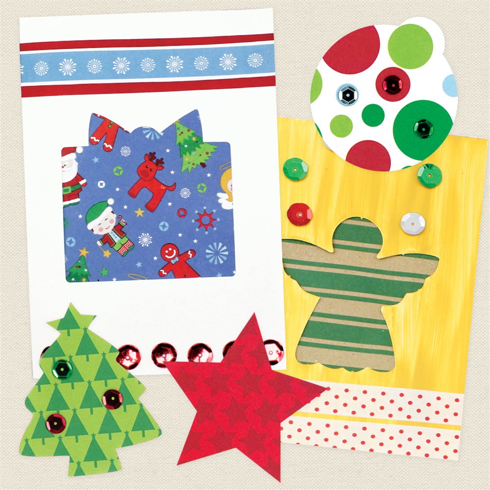 Cardboard Christmas Cutout Cards White Pack of 24 Paper