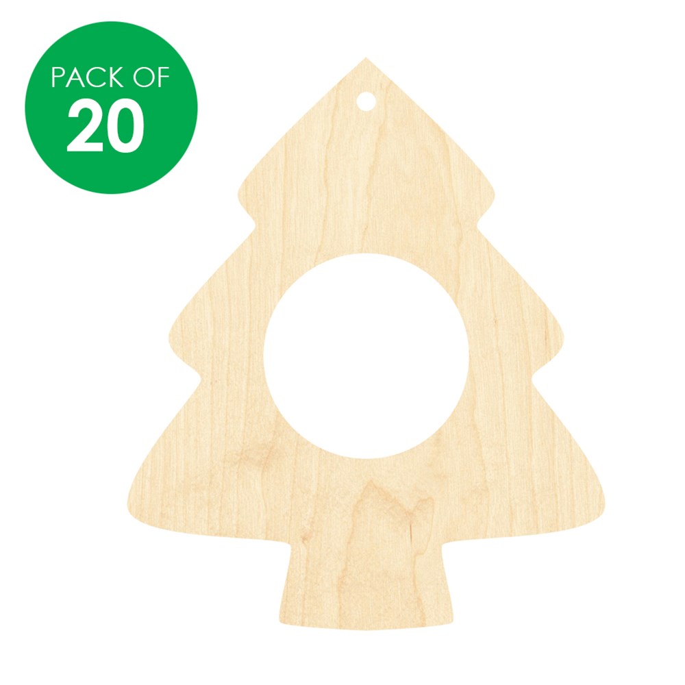 Wooden Christmas Tree Frames Pack of 20 Christmas Ornaments