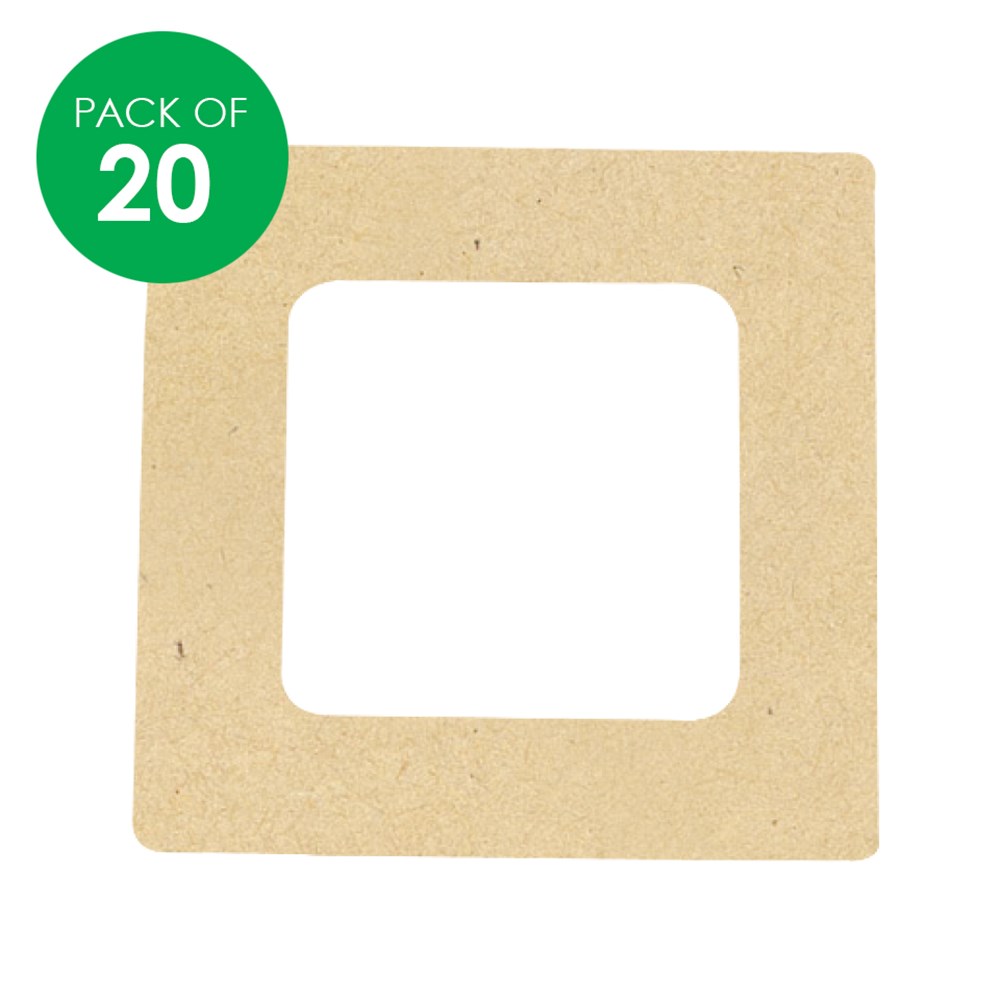 Wooden Square Frames Pack of 20 Wooden Shapes CleverPatch Art
