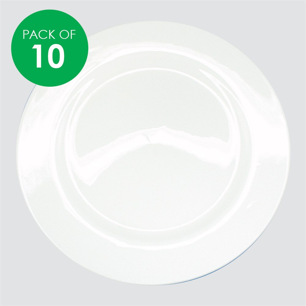 Porcelain Plates Pack of 10 Porcelain, Glass & Plastic CleverPatch Art & Craft Supplies