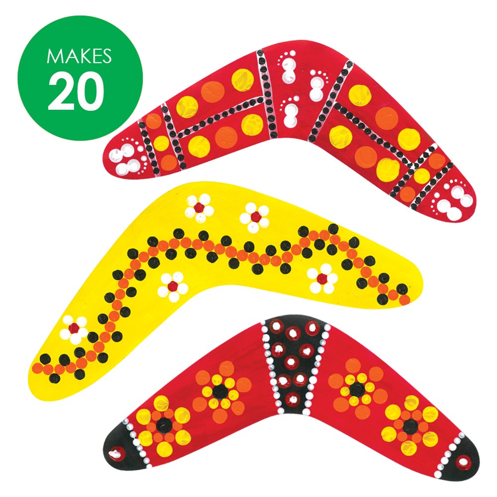 Wooden Boomerang CleverPack NAIDOC Week CleverPatch Art & Craft Supplies