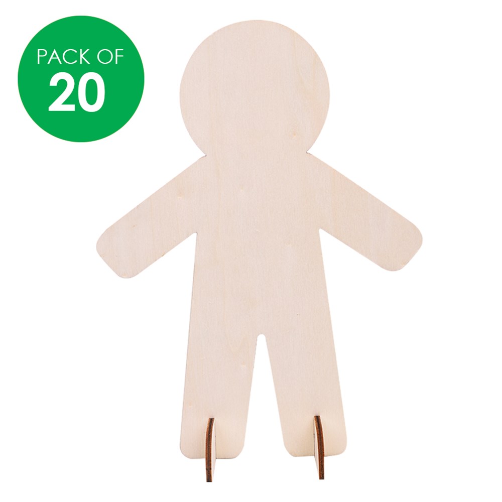 3D Wooden People Pack of 20 Wood Craft CleverPatch Art & Craft