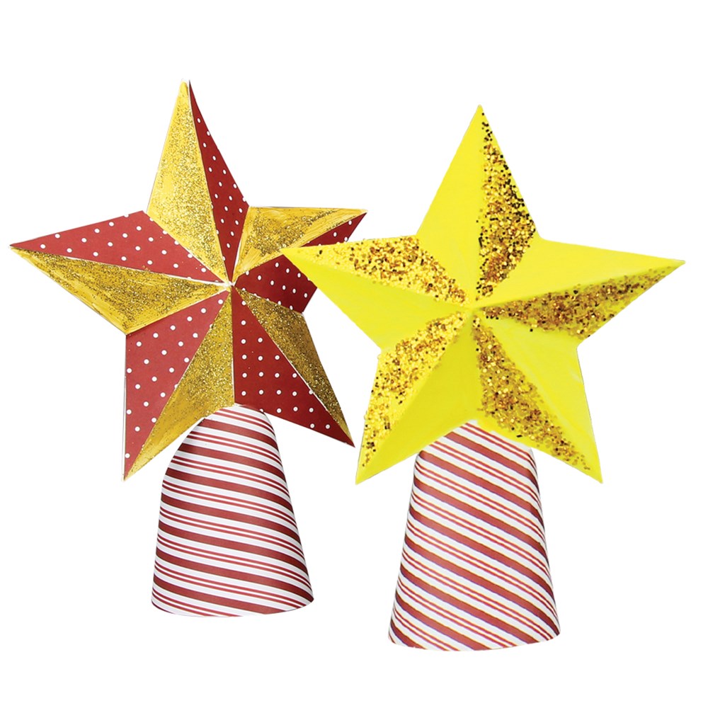 Cardboard Star Tree Toppers White Pack of 20 Paper Activities