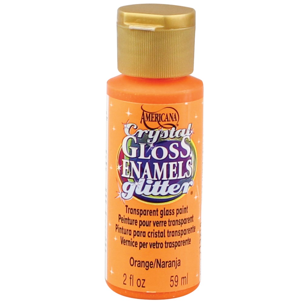 Glitter Glass & Porcelain Paint Orange 59ml Glass & Porcelain