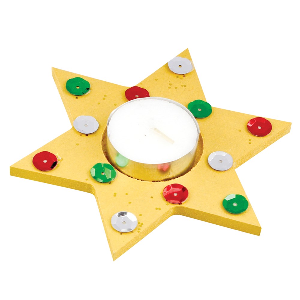 Wooden Candle Holder Star Each Collage & Craft CleverPatch
