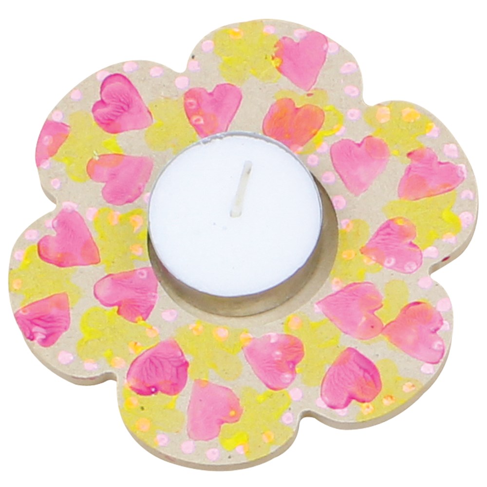 Wooden Candle Holder Flower Each Wooden Shapes CleverPatch