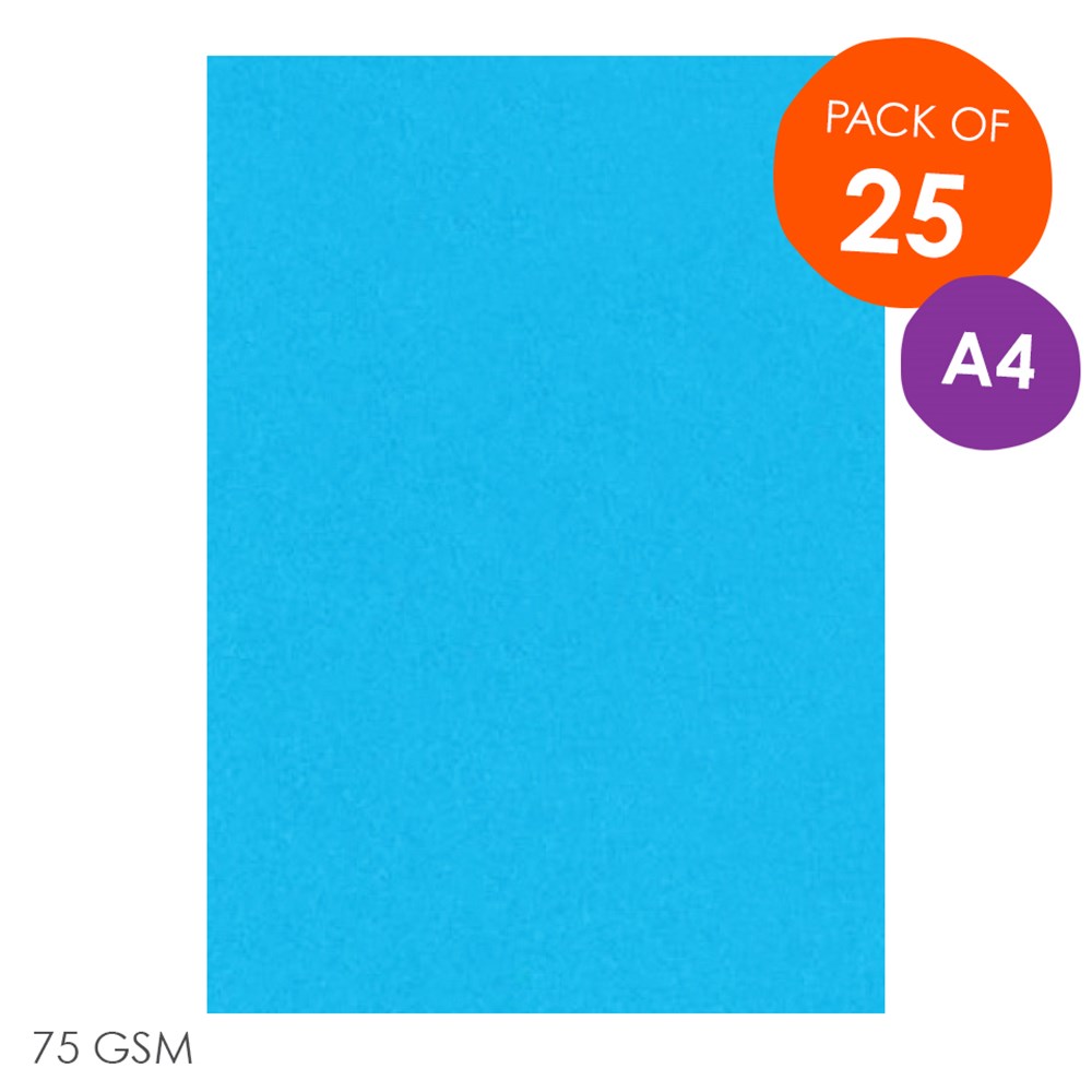 CleverPatch Copy Paper Bright Blue A4 Pack of 25 Coloured Paper