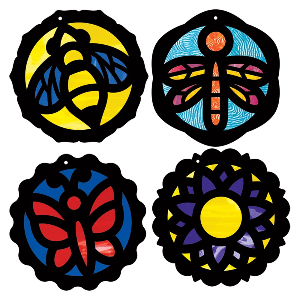 My Garden Stained Glass Frames Pack of 32 Paper Activities