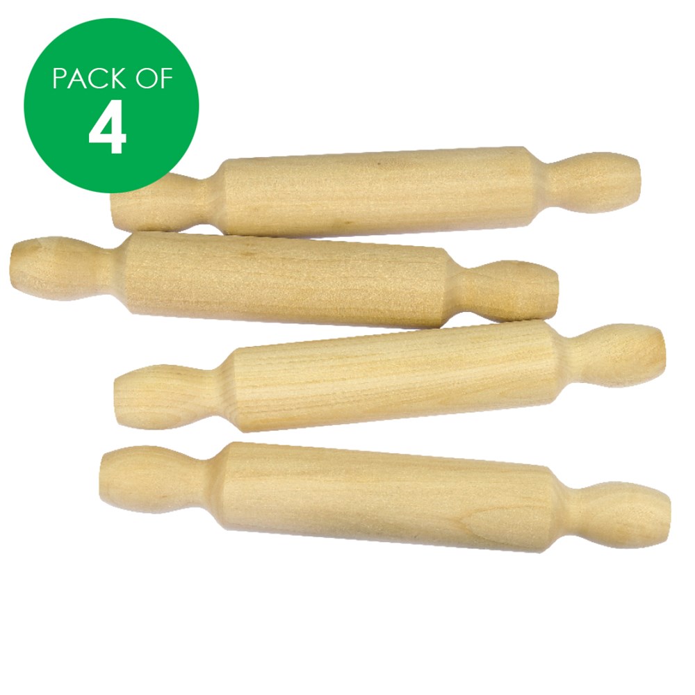 Wooden Rolling Pins Pack of 4 Modelling Tools CleverPatch Art