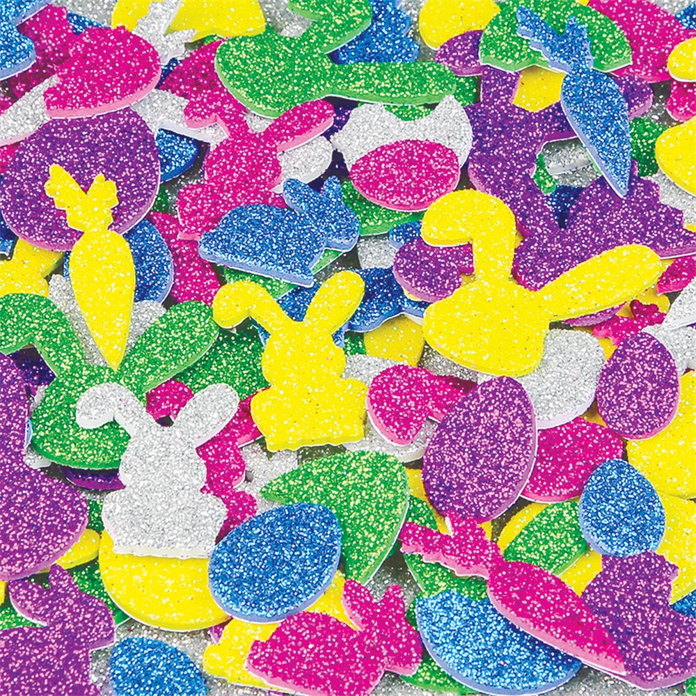Foam Glitter Easter Stickers Pack of 120 Foam CleverPatch Art