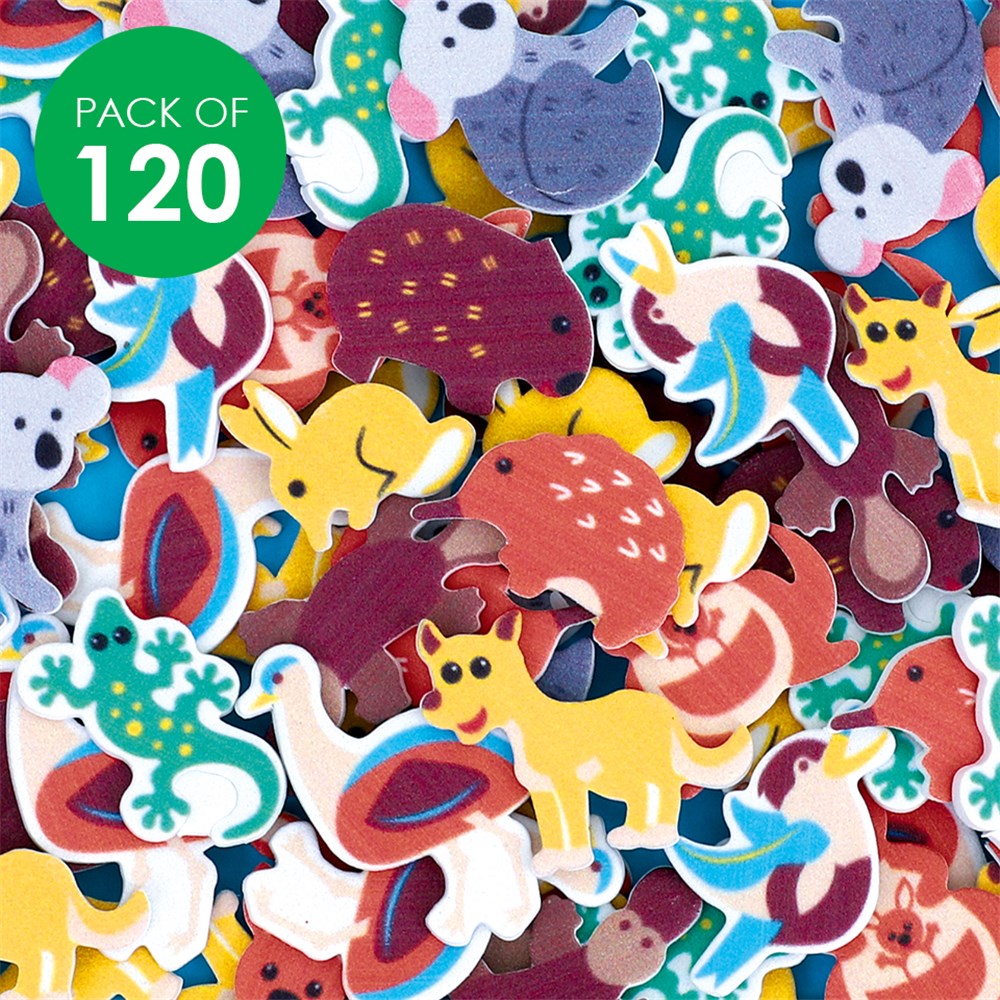 Foam Australian Animal Stickers Pack of 120 Foam CleverPatch