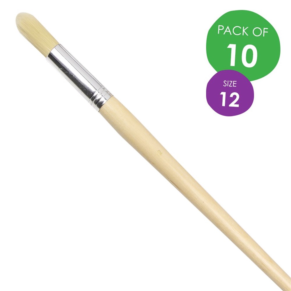 Round Paint Brushes Size 12 Nylon Pack of 10 Paint Brushes
