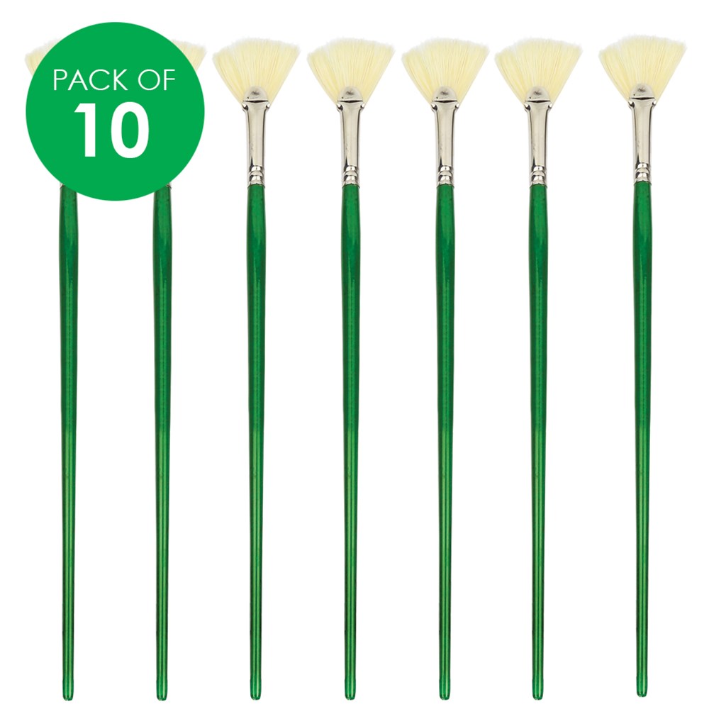 CleverPatch Fan Brushes Size 12 Pack of 10 Paint Brushes