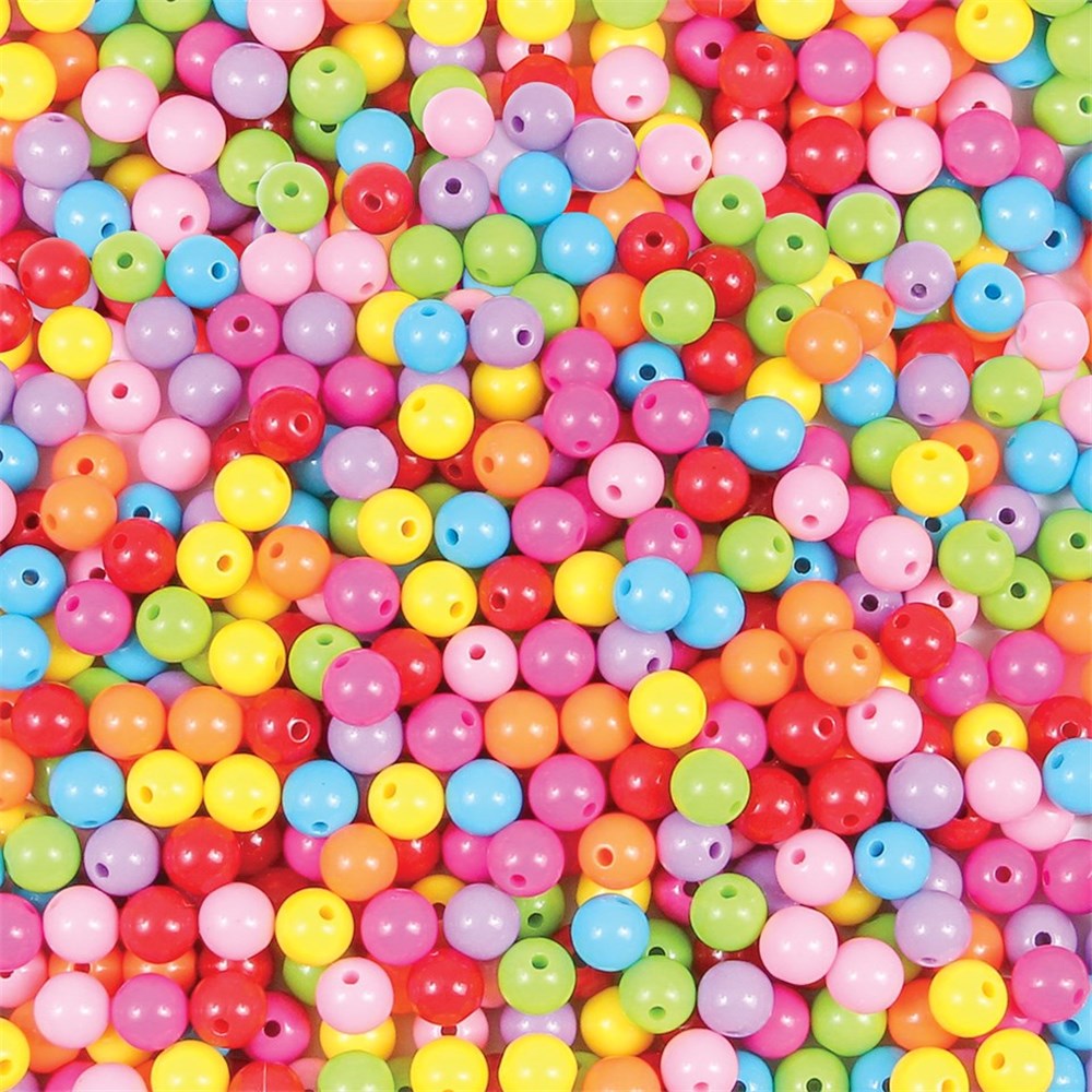 Bright Plastic Beads 150g Pack Beads & Jewellery Making