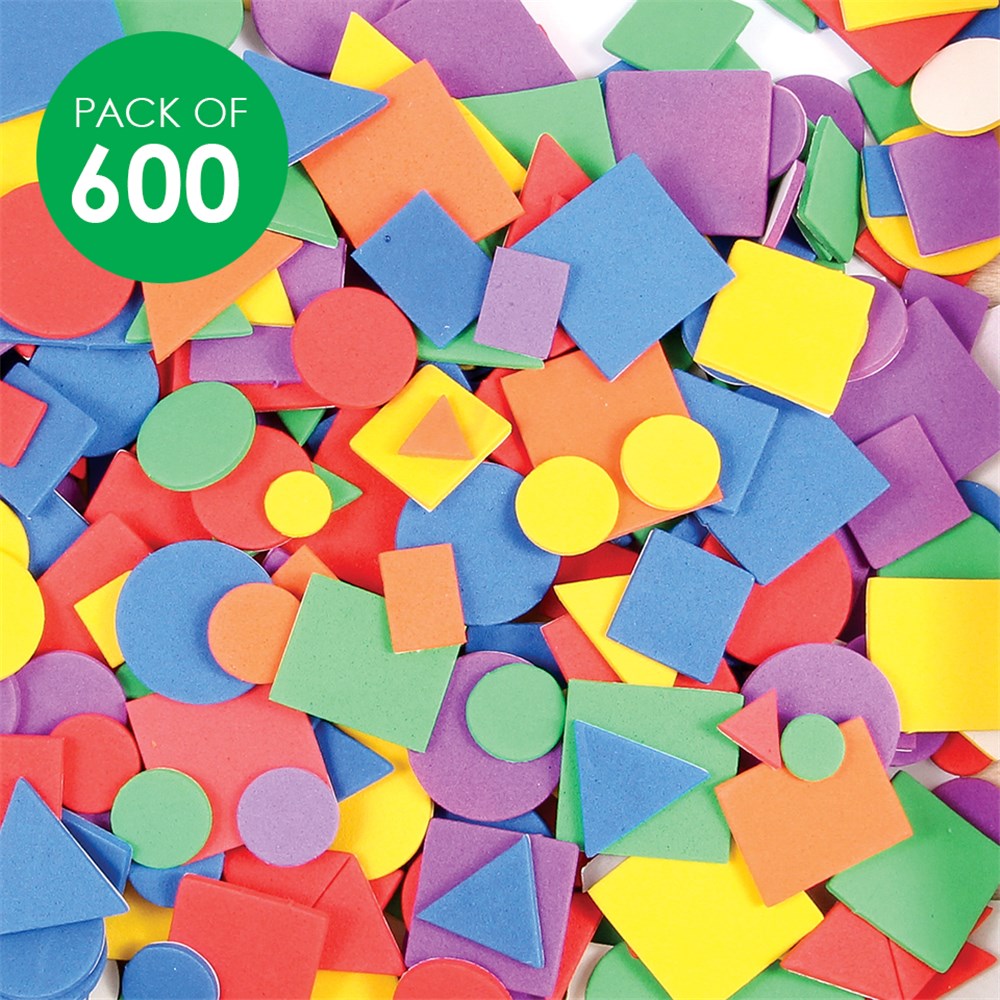 Foam Geometric Stickers Pack of 600 Foam CleverPatch Art & Craft Supplies