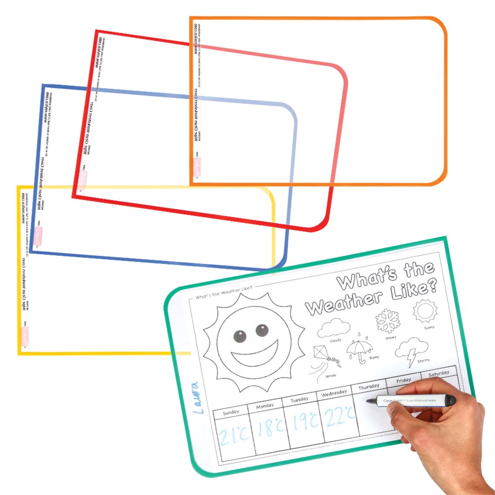 Wipe Clean Worksheet Cover Pack of 10 Blackboads & Whiteboards