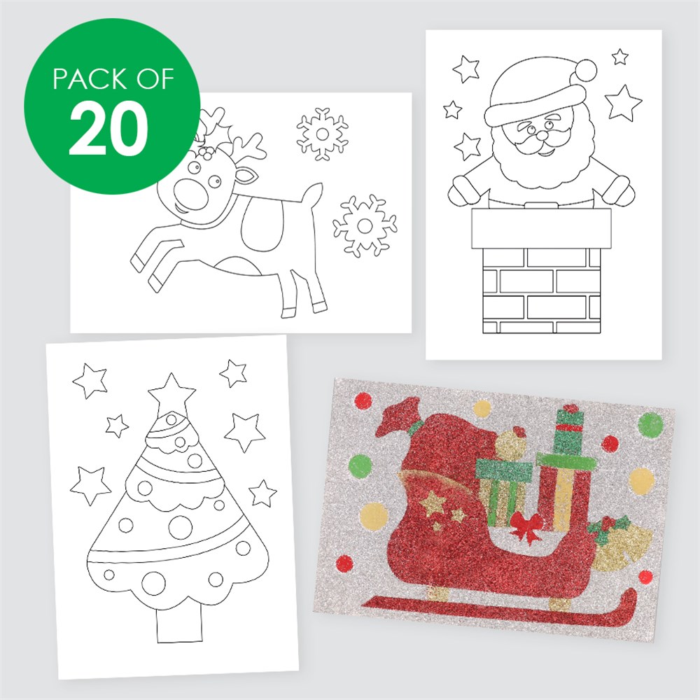 Christmas Sand Art Sheets Pack of 20 Sand Art CleverPatch Art
