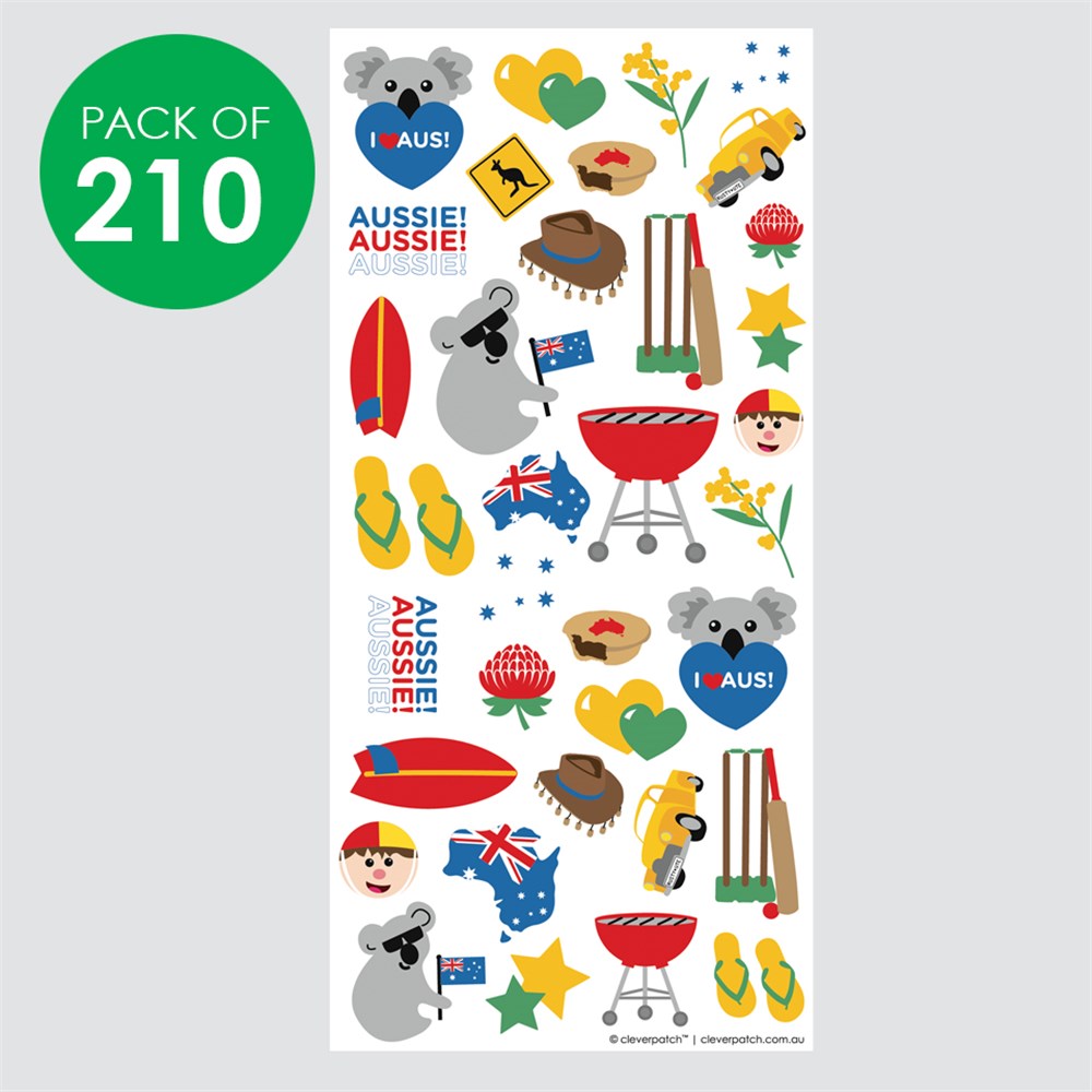 Australian Stickers Pack of 210 Paper &amp; Card