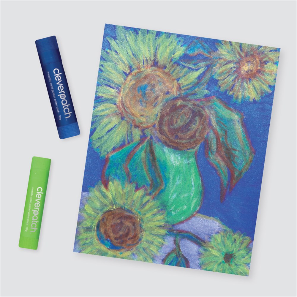 Poster Paint Sticks Metallic 10g Pack of 12 CleverPatch Art & Craft Supplies