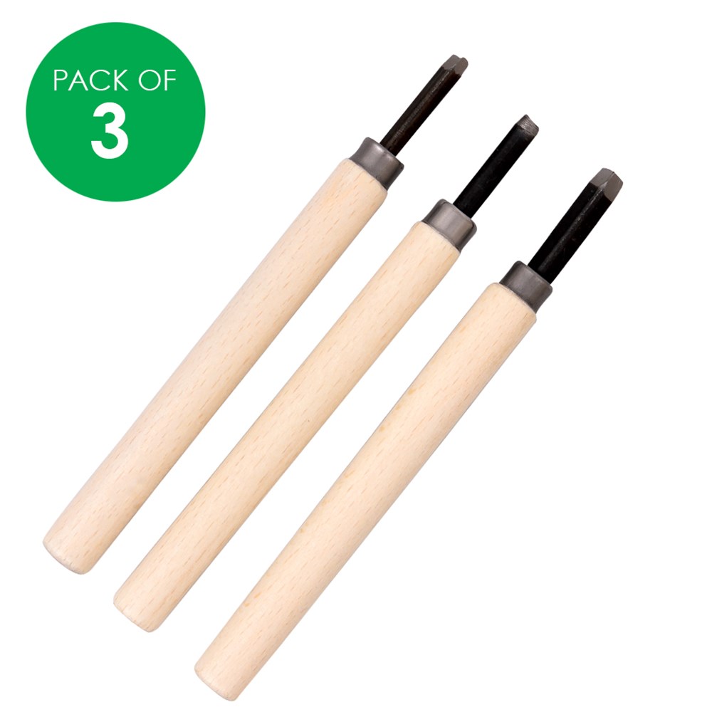 Wooden Lino Tools Set of 3 CleverPatch Art & Craft Supplies