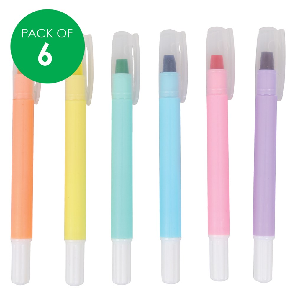 Wax Highlighters Pack of 6 CleverPatch CleverPatch Art & Craft