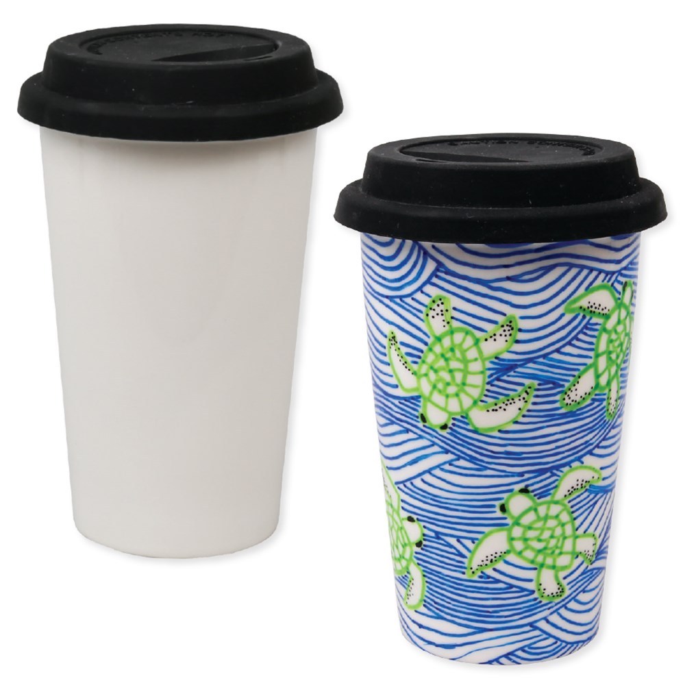 Porcelain Travel Mug CleverPatch CleverPatch Art & Craft Supplies