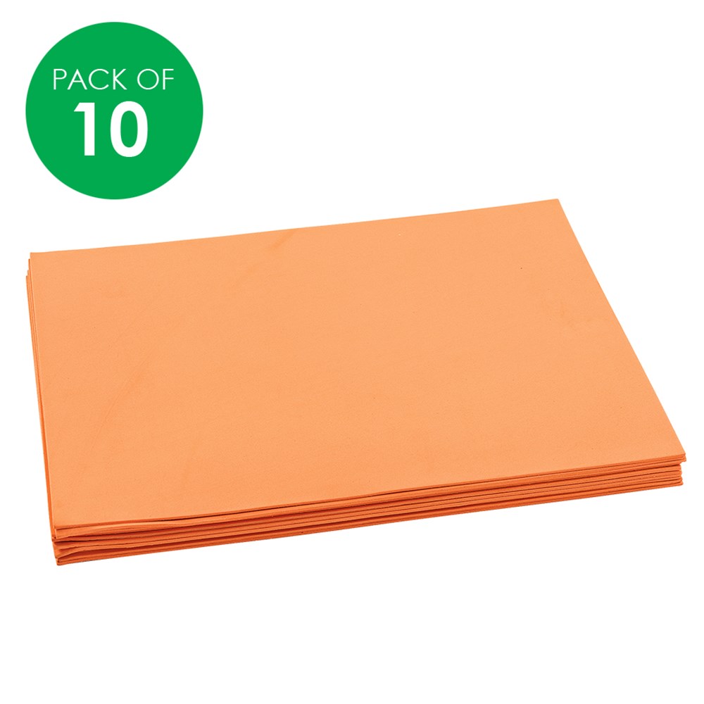 Foam Sheets Orange Pack of 10 CleverPatch CleverPatch Art