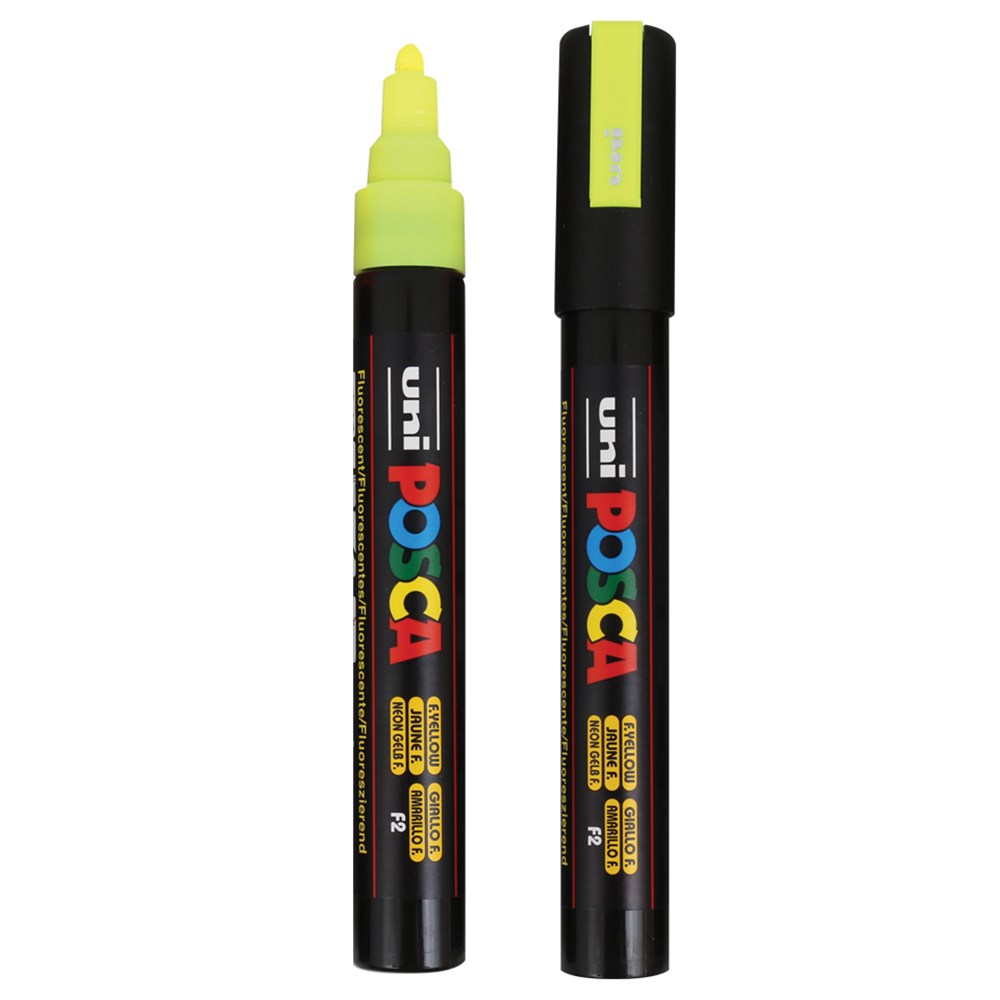 POSCA Paint Markers Medium Tip Fluorescent Yellow CleverPatch