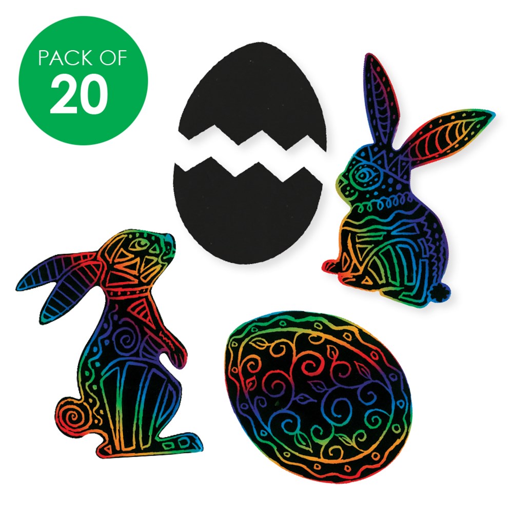 Easter Scratch Art Stickers Pack of 20 CleverPatch CleverPatch