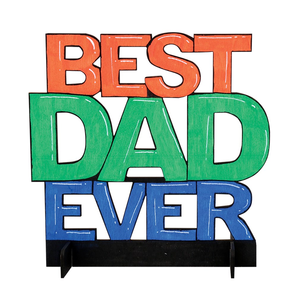Wooden Best Dad Ever Plaques Pack of 10 CleverPatch CleverPatch