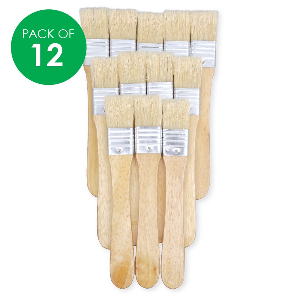 Wide Flat Brushes 25mm Pack of 12 CleverPatch CleverPatch Art
