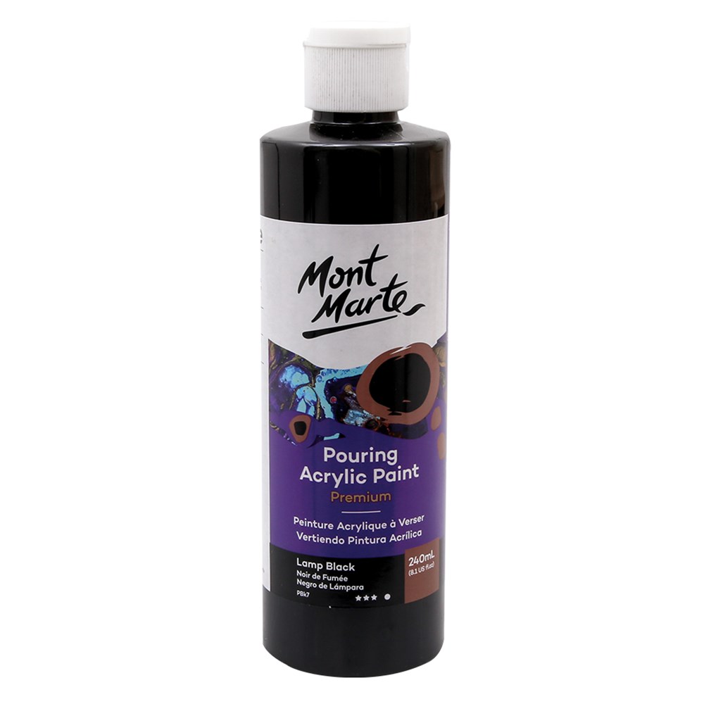 Mont Marte Acrylic Pouring Paint Lamp Black 240ml CleverPatch