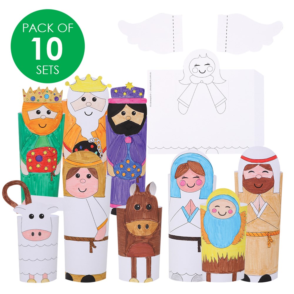 Paper Nativity Characters Pack of 10 sets CleverPatch
