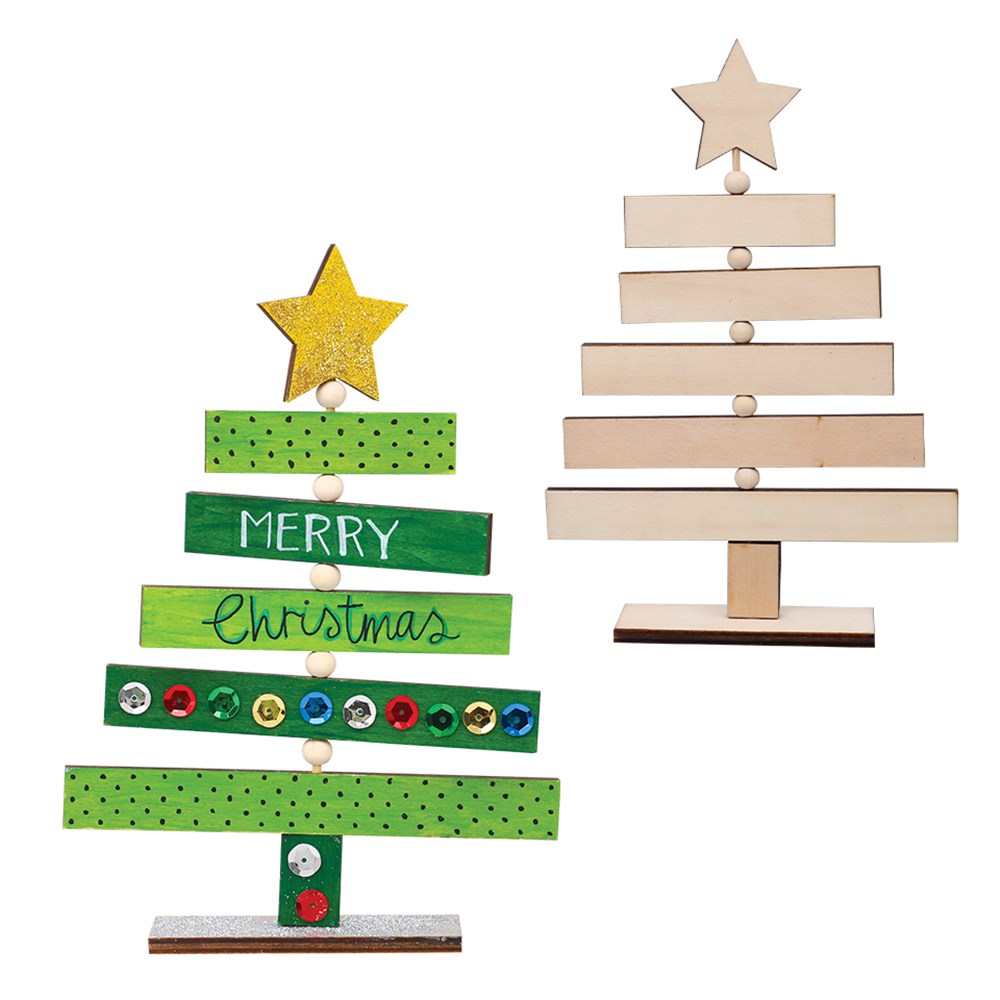Wooden Panel Christmas Tree Each CleverPatch CleverPatch Art & Craft Supplies
